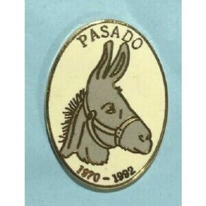 1970-1992 PASADO the Petting Zoo Donkey Memorial Pin -Bellevue,Seattle,WA